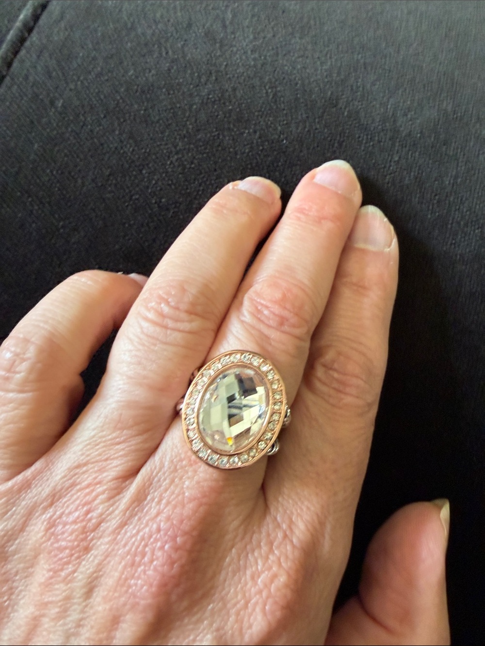 Sparkling ring- rose gold and silver- Size 9
